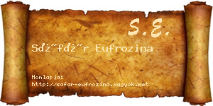 Sáfár Eufrozina névjegykártya